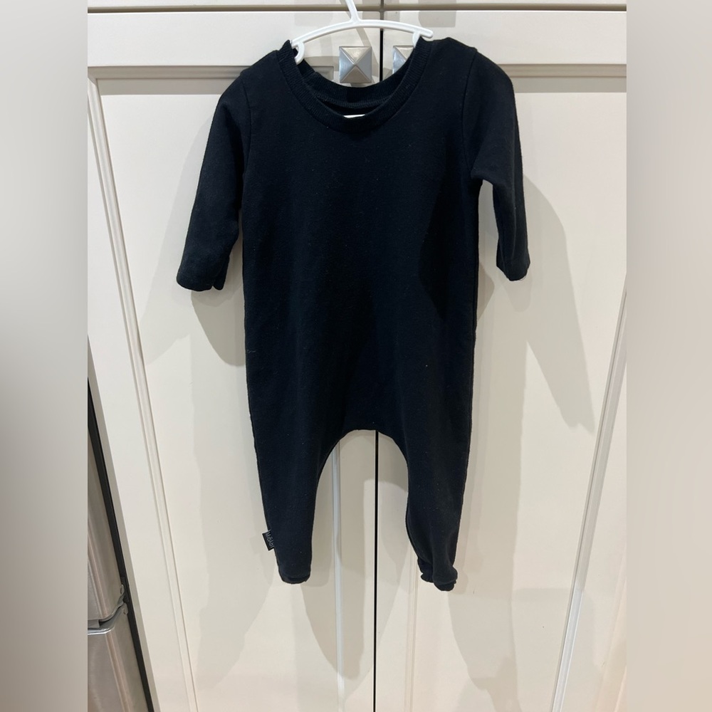 MiBaby bamboo Black One Piece romper 12-24m.